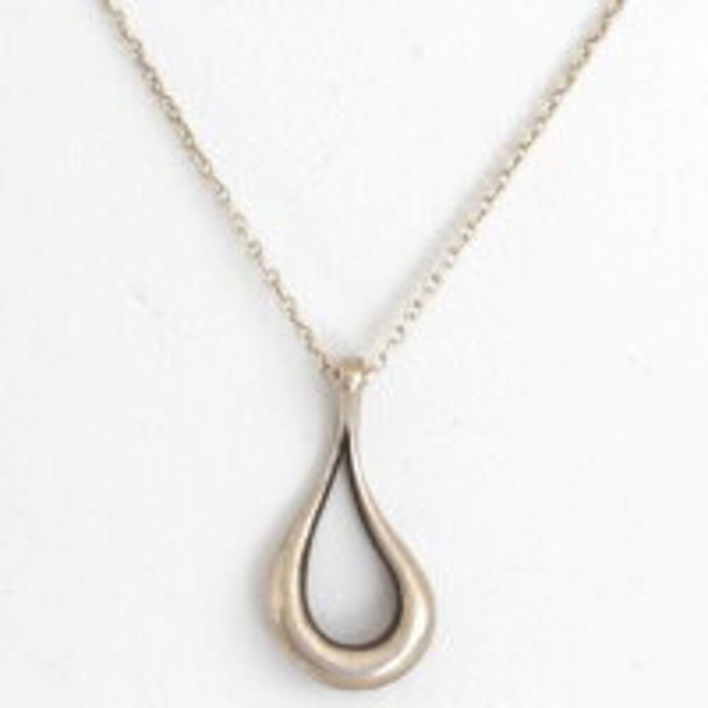 Tiffany Sterling Silver Tiffany Co Open Teardrop Necklace